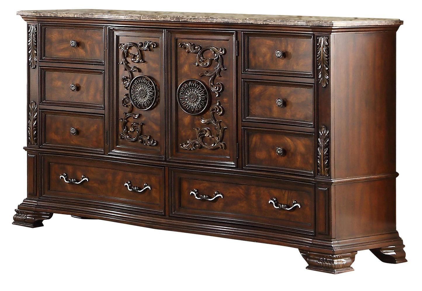 Santa Monica Traditional Style Dresser in Cherry finish Wood Cosmos Furniture