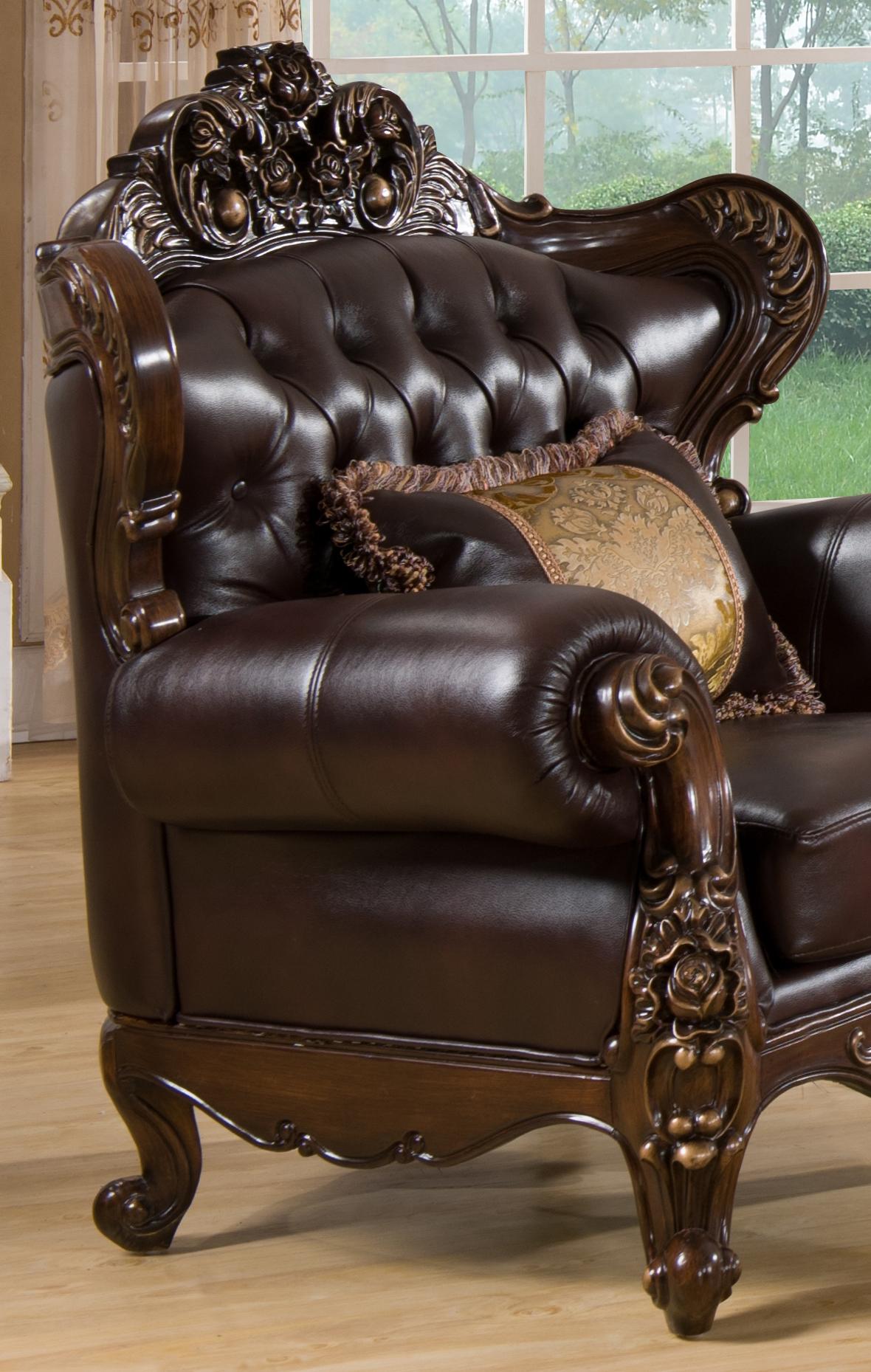 Vanessa Traditional Style Chair in Walnut finish Wood Cosmos Furniture