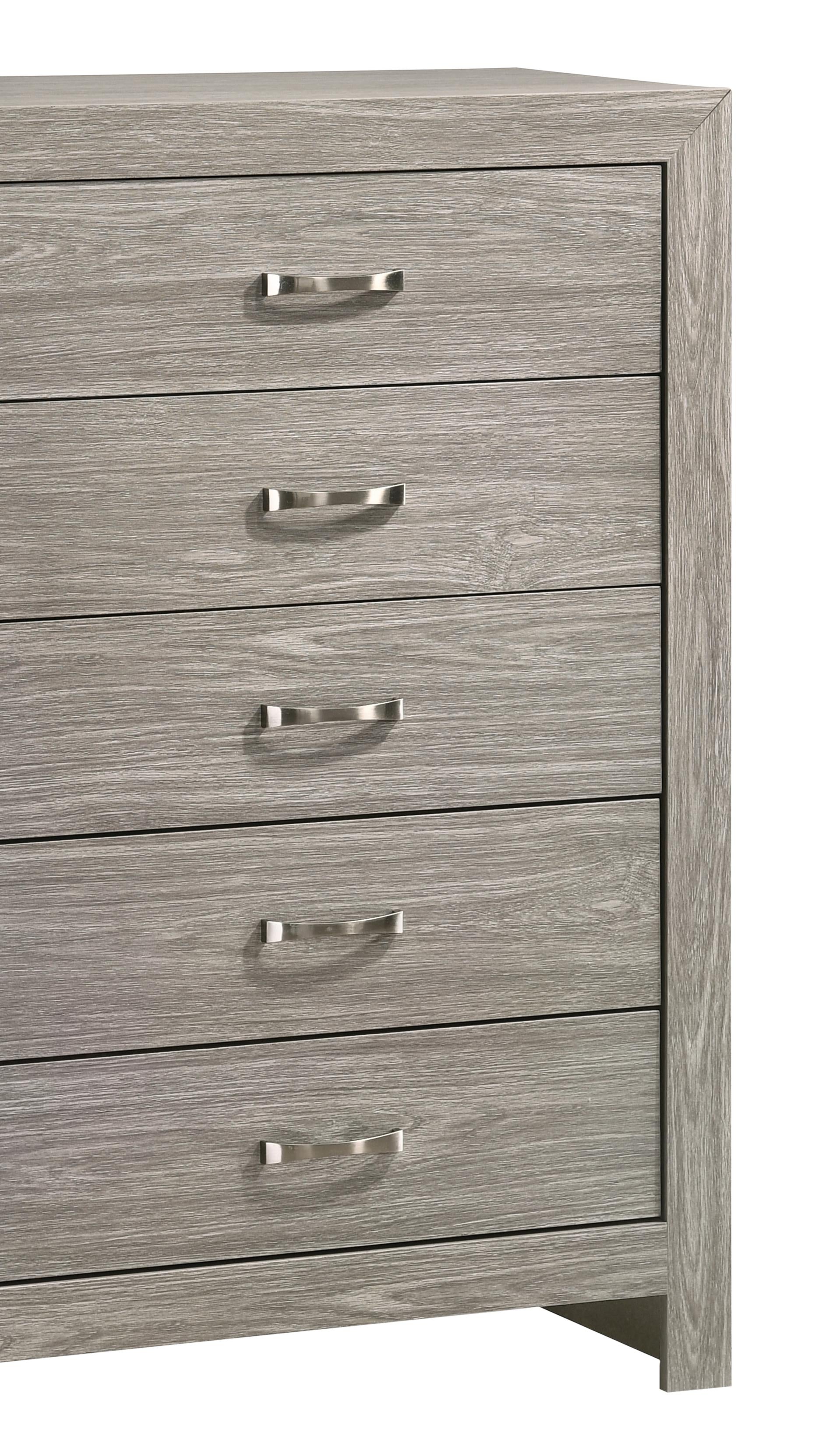 Yasmine White Modern Style Chest in Gray finish Wood Cosmos Furniture