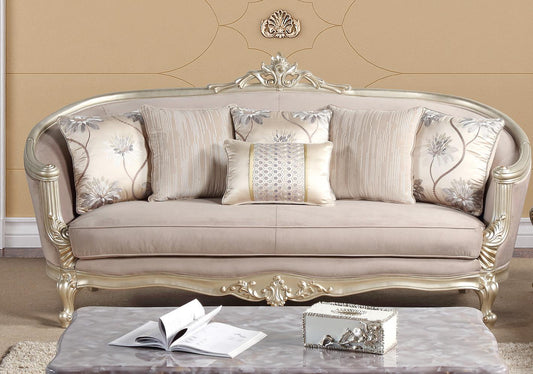 Elanor Traditional Style Sofa in Champagne finish Wood Cosmos Furniture