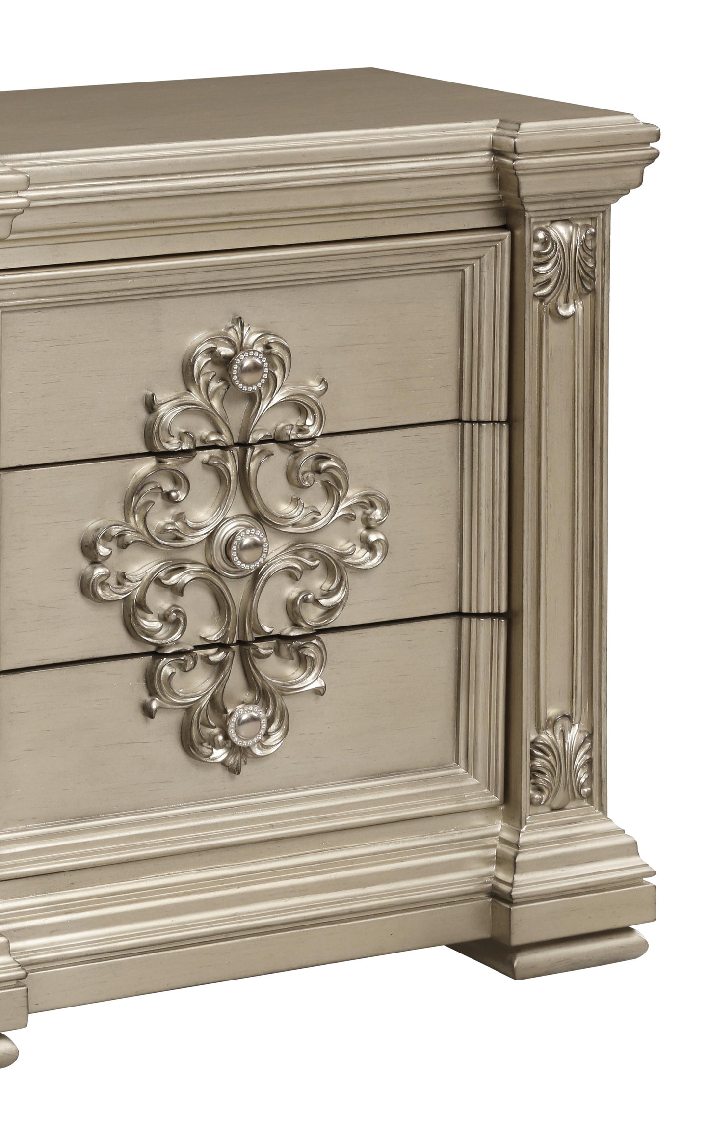 Alicia Transitional Style Nightstand in Beige finish Wood Cosmos Furniture