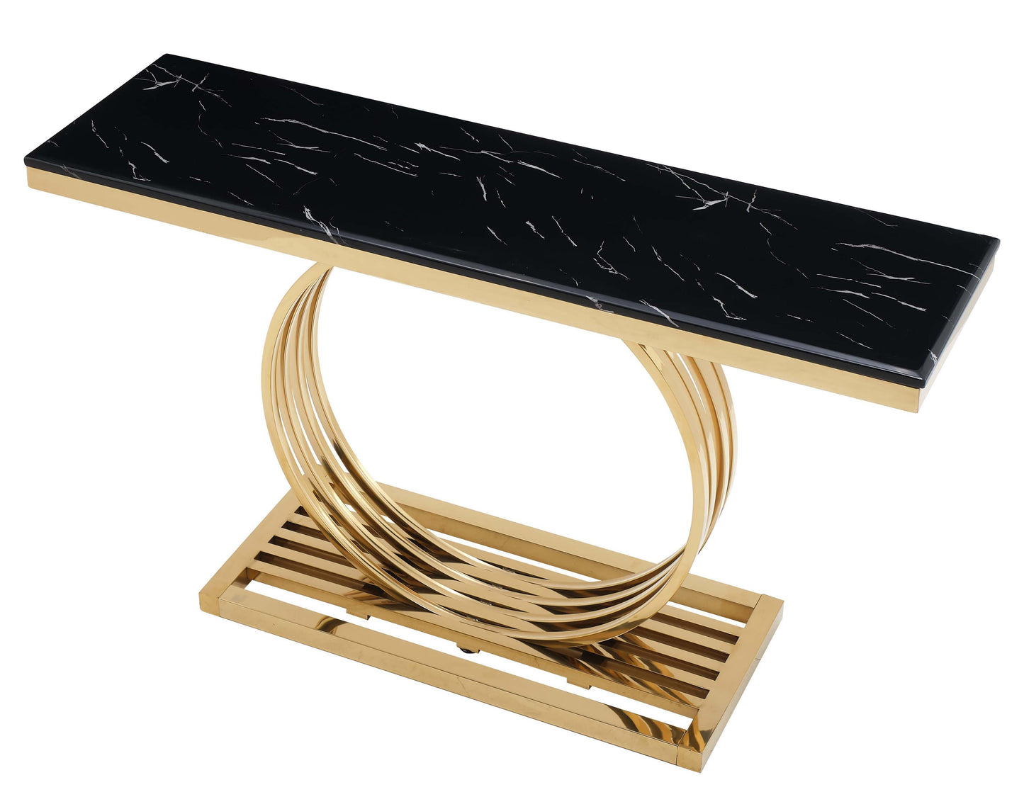 Arlene Modern Style Marble Console Table with Metal Base Cosmos Furniture