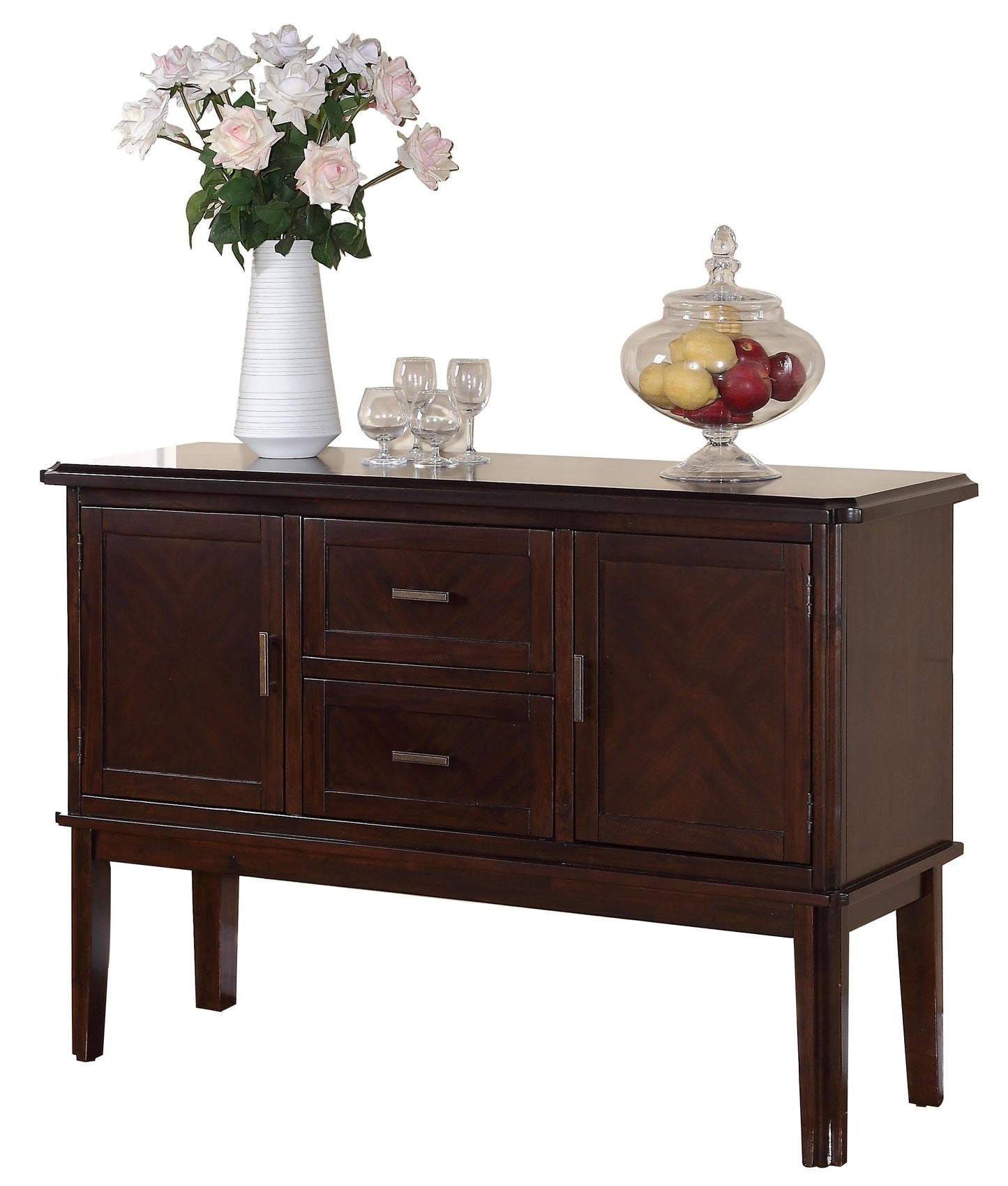 Pam Transitional Style Dining Server in Espresso finish Wood Cosmos Furniture