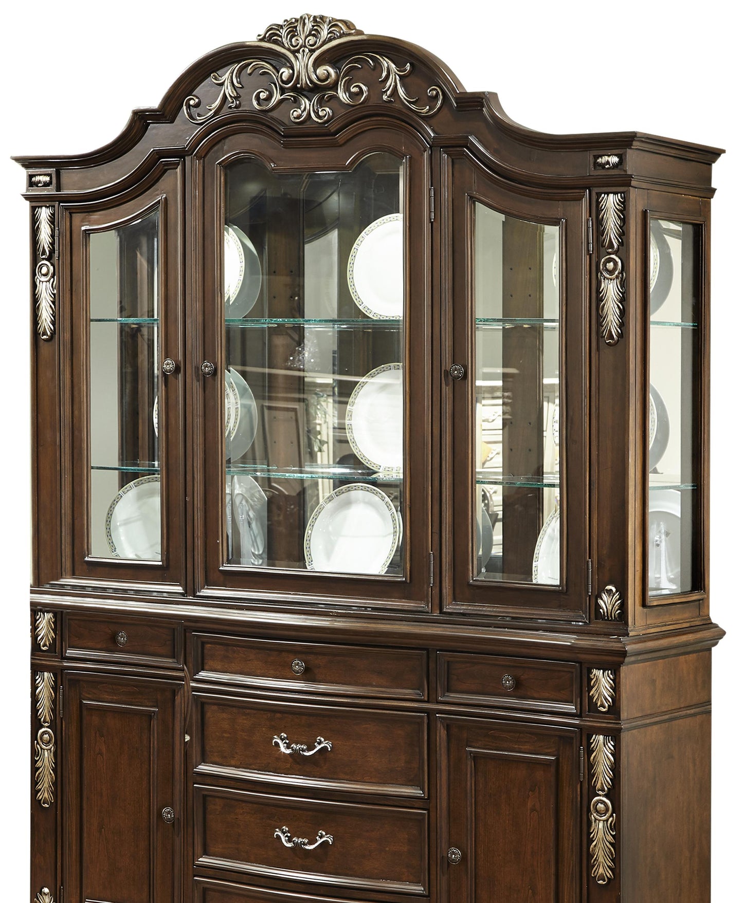 Rosanna Traditional Style Dining Hutch in Cherry finish Wood Cosmos Furniture