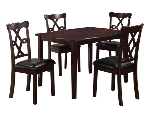 Copper Transitional Style Dining Set in Espresso finish Wood Cosmos Furniture