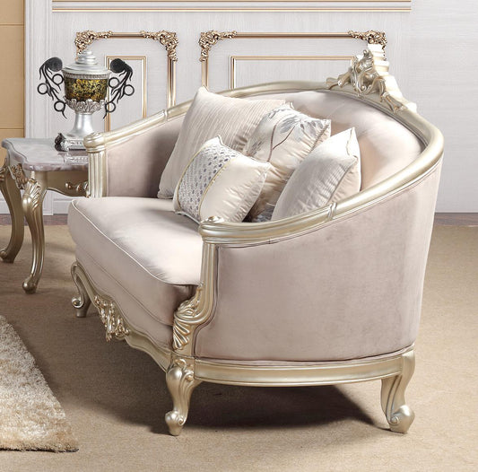 Elanor Traditional Style Loveseat in Champagne finish Wood Cosmos Furniture