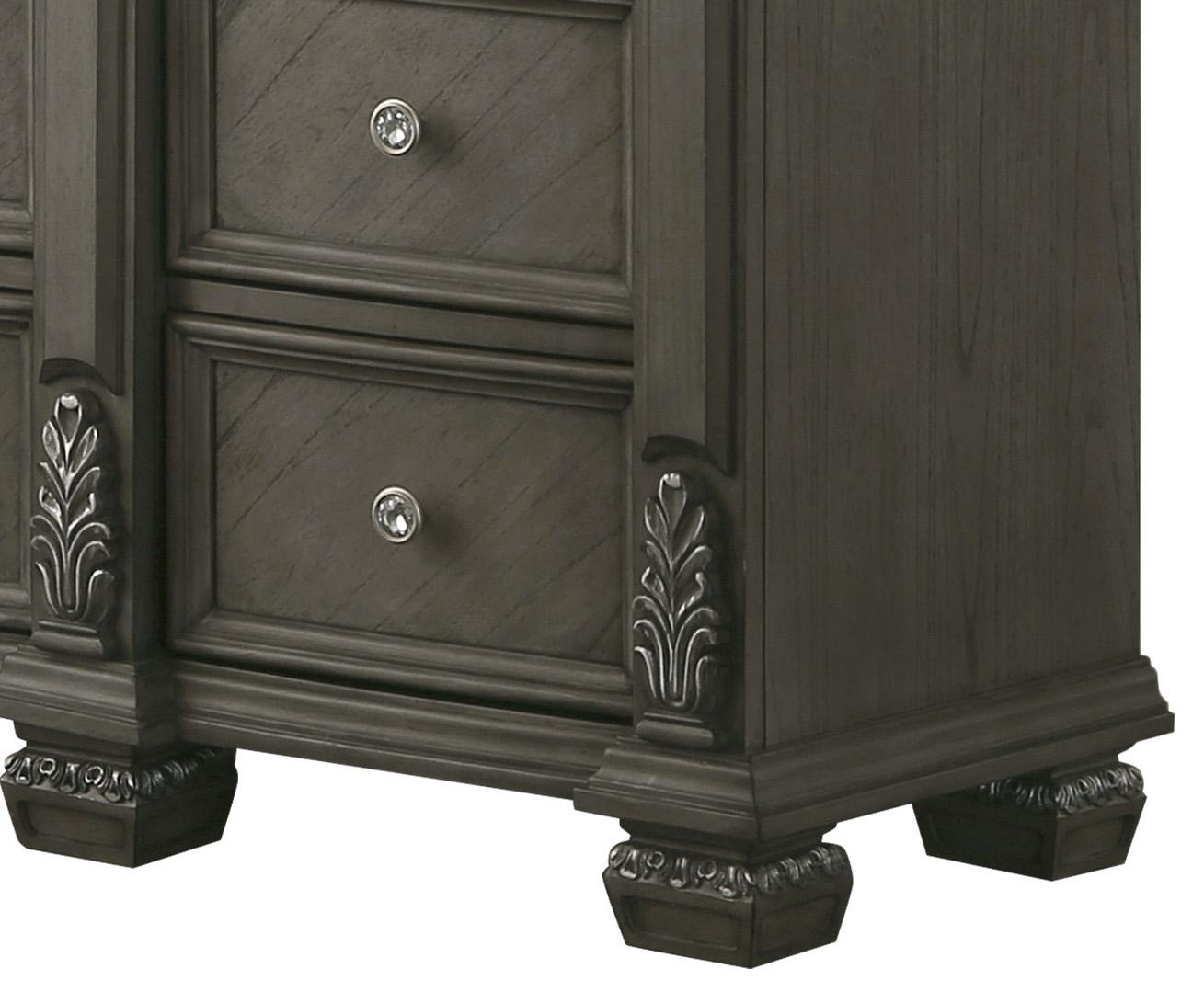 Silvy Transitional Style Dresser in Gray finish Wood Cosmos Furniture