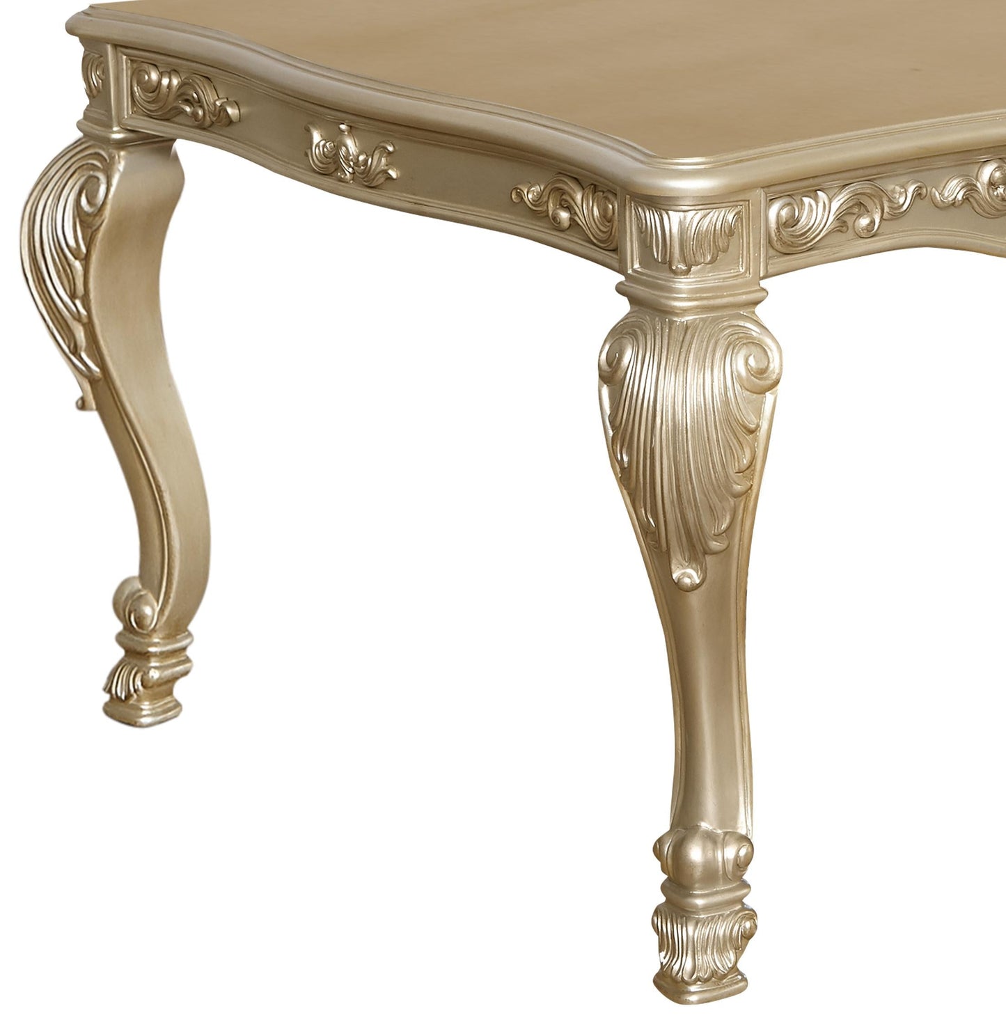 Miranda Transitional Style Dining Table in Gold finish Wood Cosmos Furniture