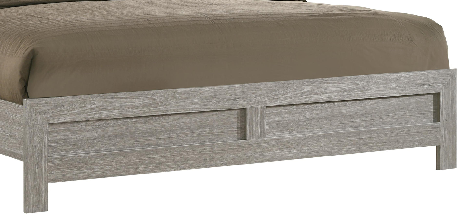 Yasmine White Modern Style King Bed in Gray finish Wood Cosmos Furniture