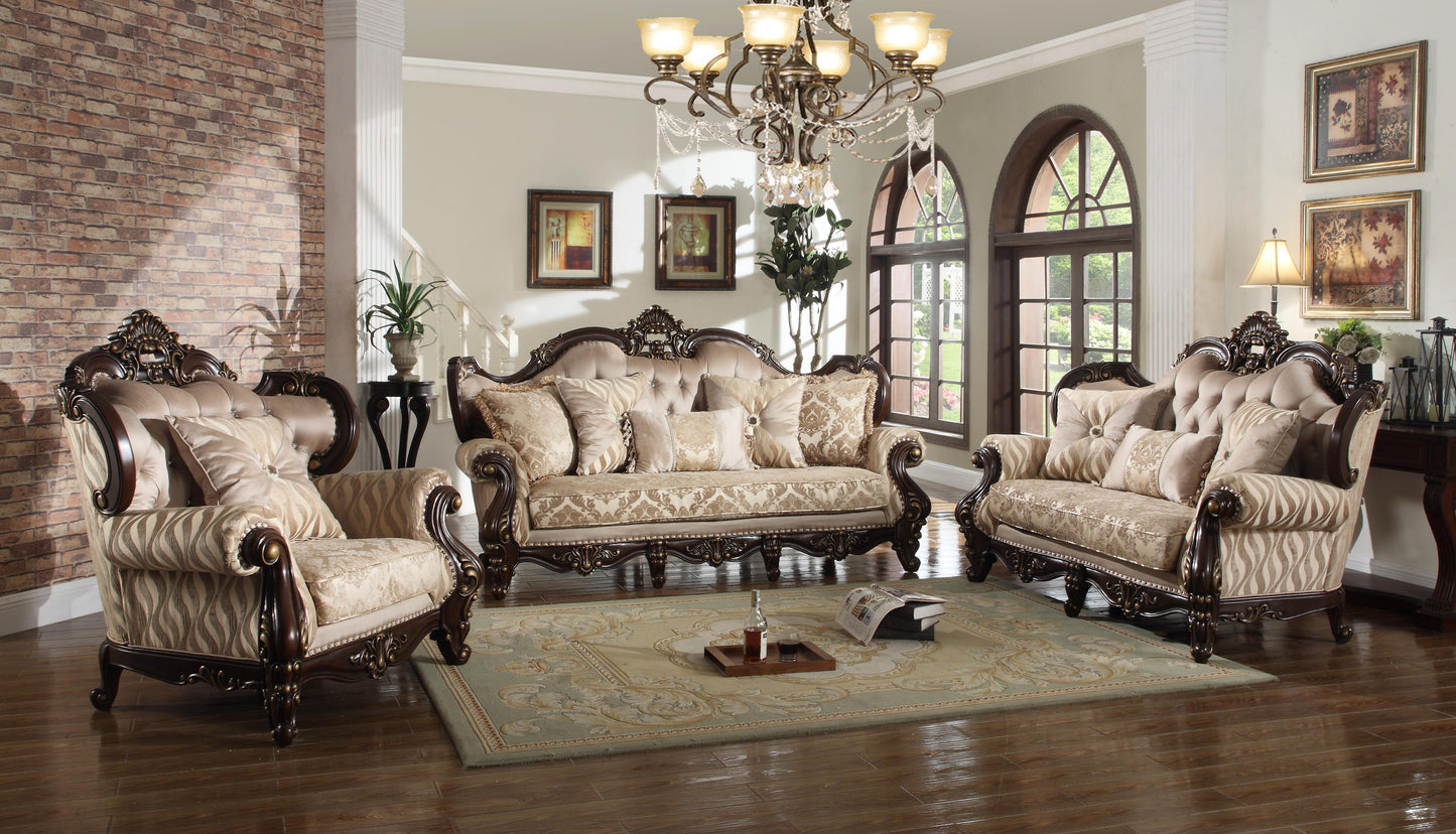 Jade Traditional Style Loveseat in Cherry finish Wood Cosmos Furniture