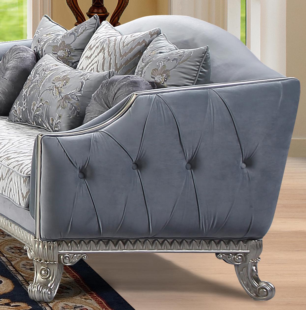 Venus Transitional Style Sofa in Silver finish Wood Cosmos Furniture