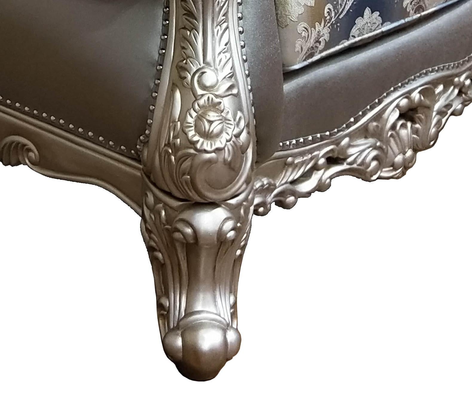 Ariel Transitional Style Chair in Silver finish Wood Cosmos Furniture