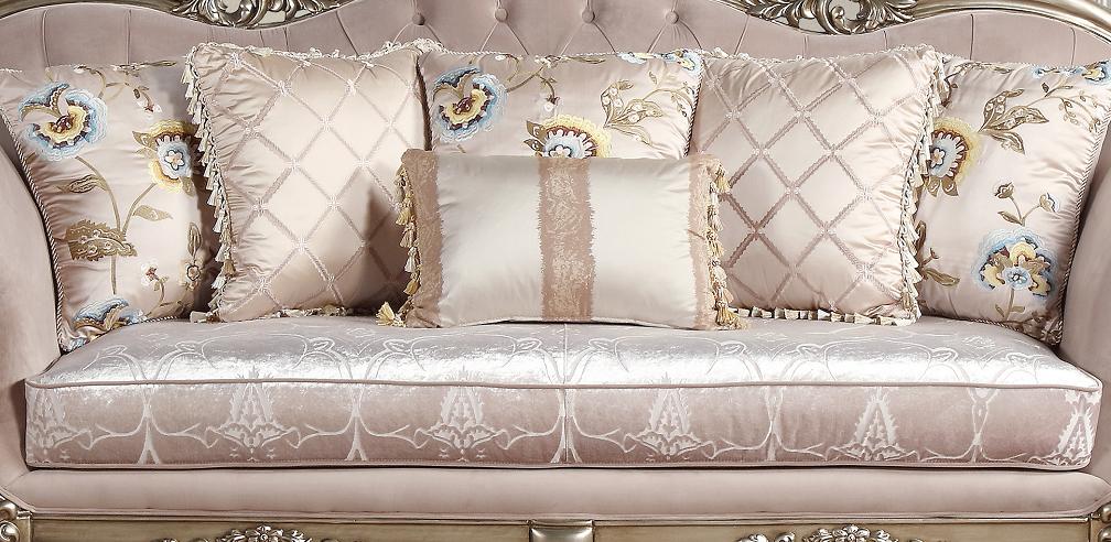 Ariana Traditional Style Sofa in Champagne finish Wood Cosmos Furniture