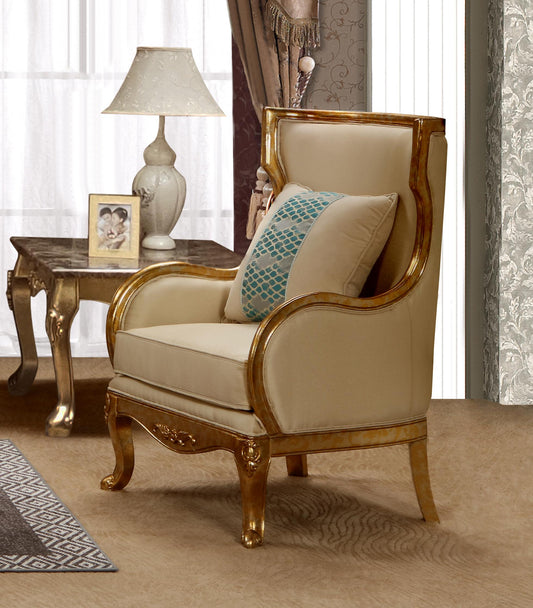 Majestic Transitional Style Chair in Gold finish Wood Cosmos Furniture