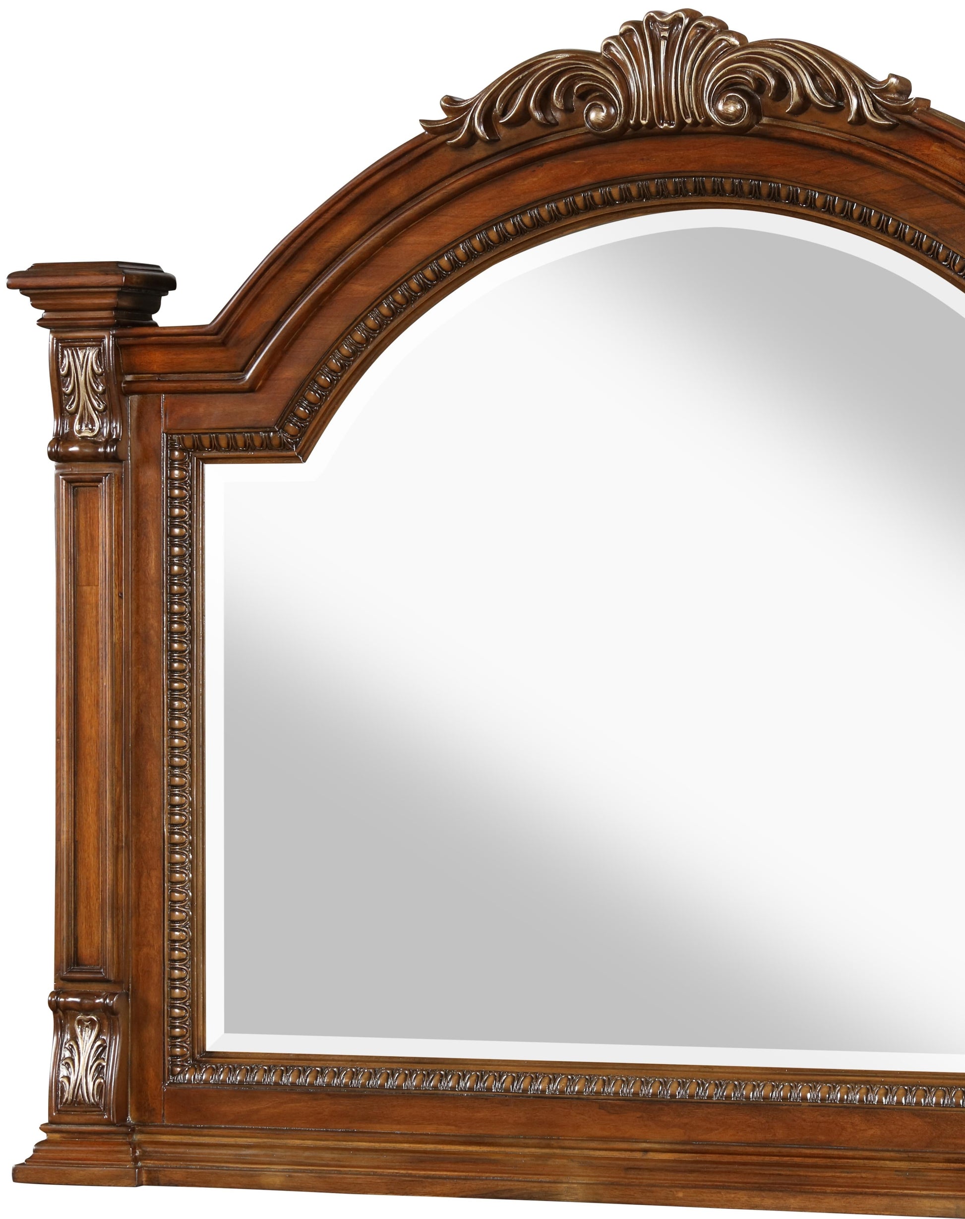 Viviana Traditional Style Mirror in Caramel finish Wood Cosmos Furniture