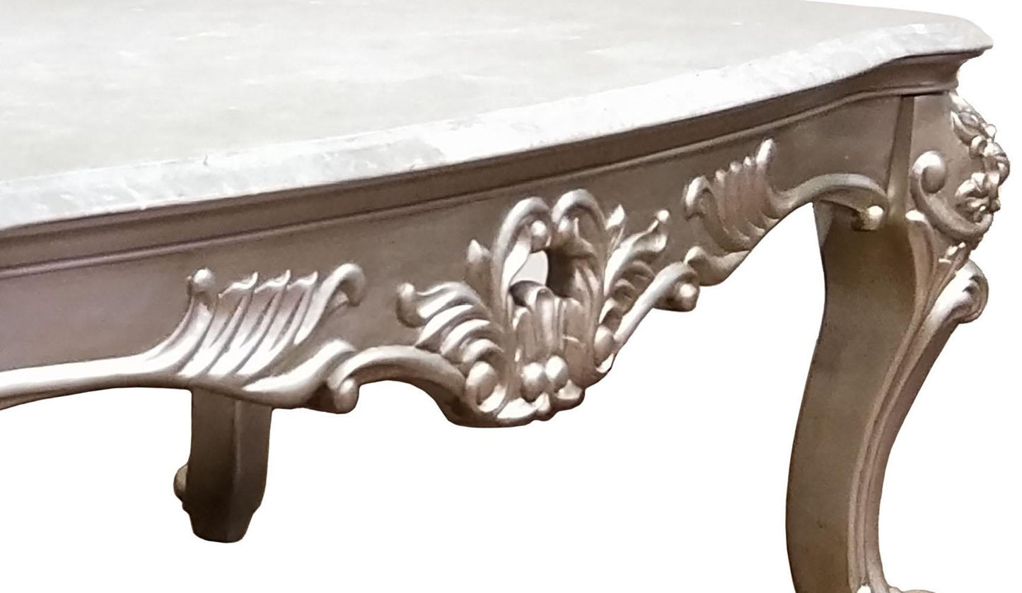 Ariel Transitional Style Coffee Table in Silver finish Wood Cosmos Furniture