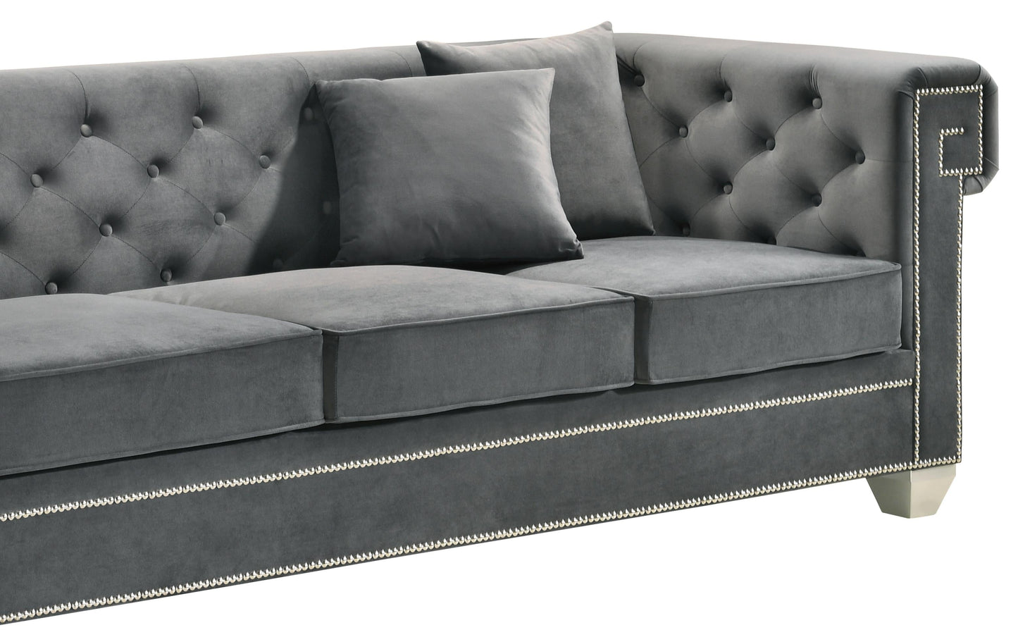 Clover Modern Style Gray Sofa with Steel Legs Cosmos Furniture