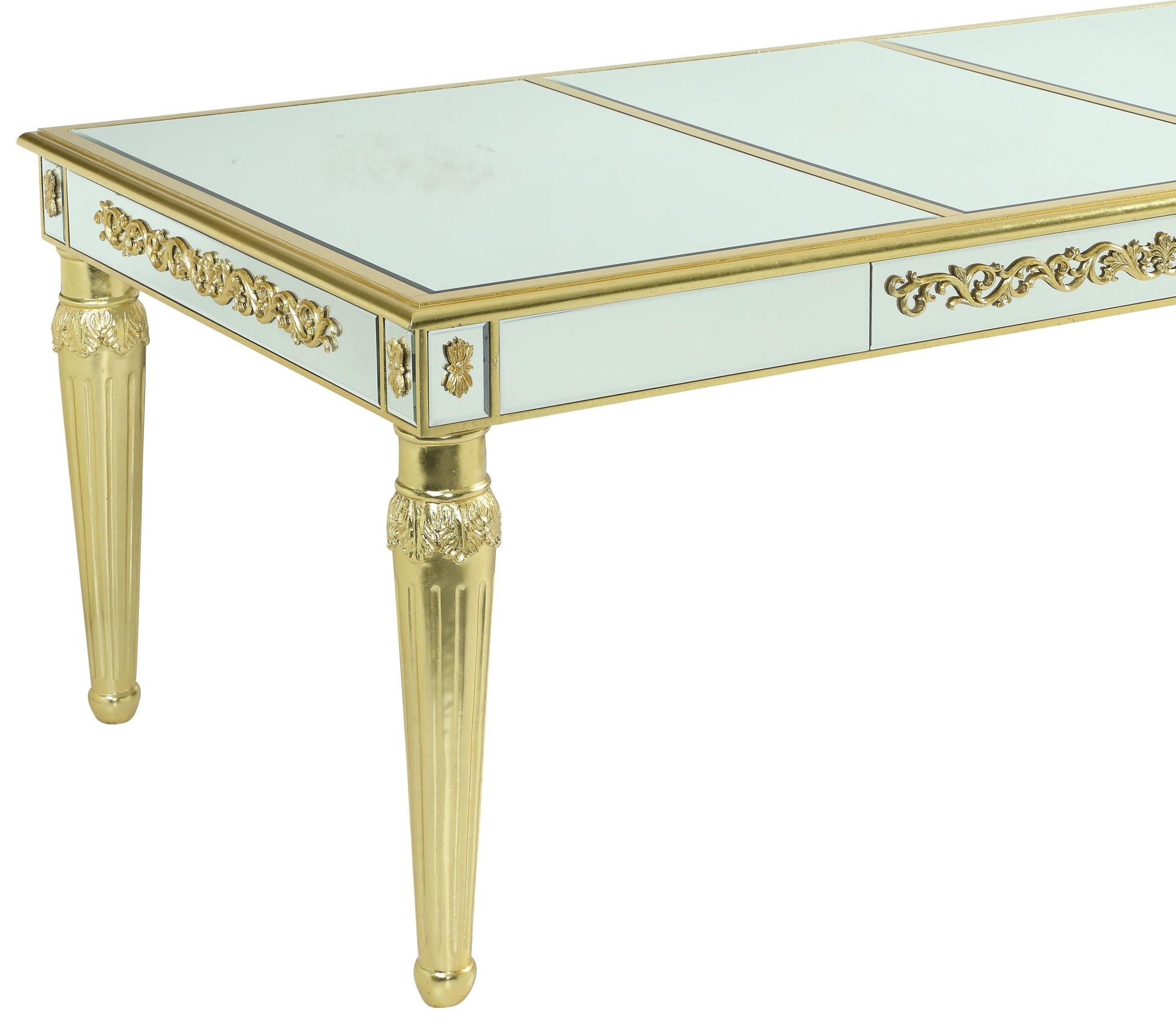 Queen Gold Modern Style Dining Table in Gold finish Wood Cosmos Furniture