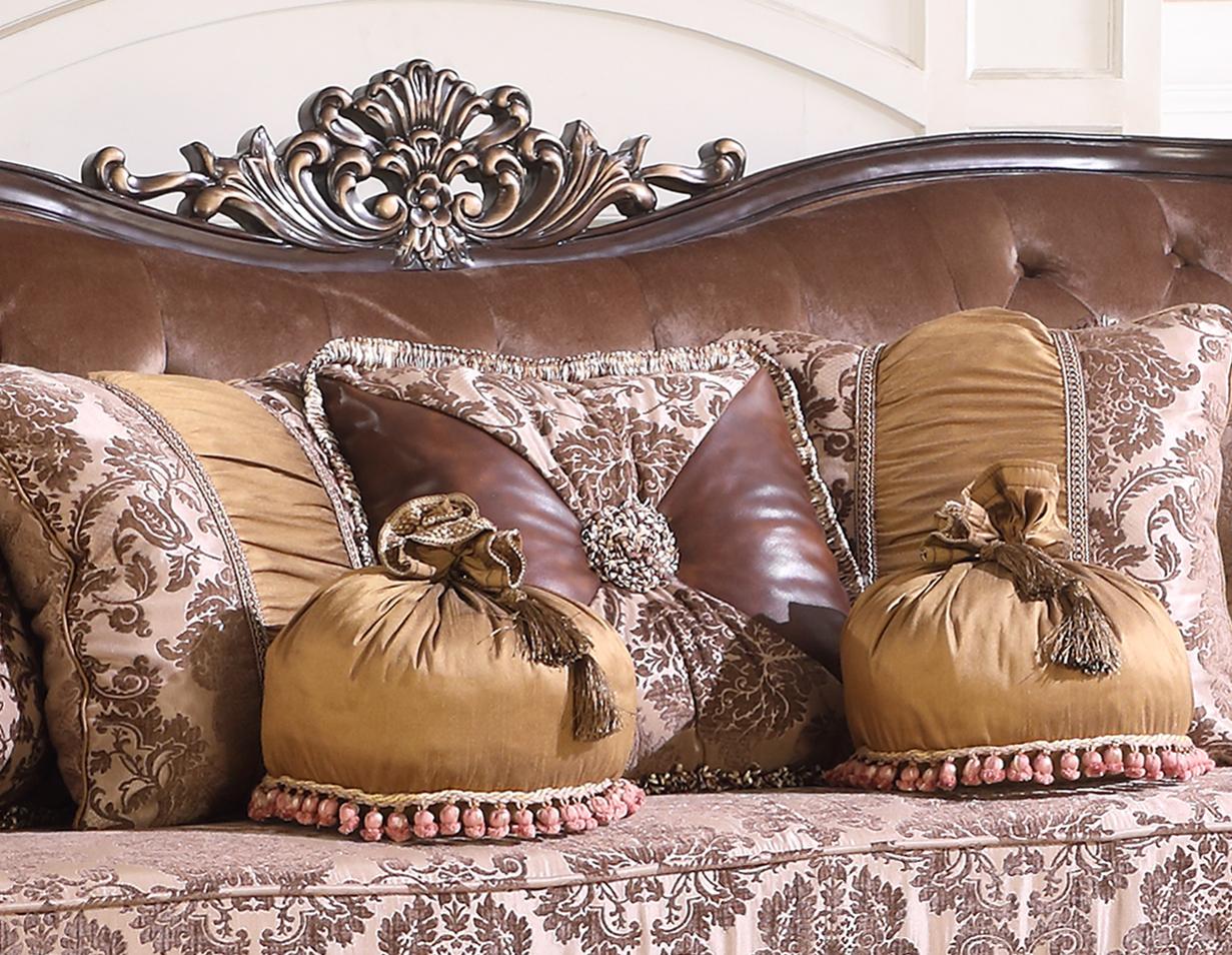 Phoenix Transitional Style Loveseat in Cherry finish Wood Cosmos Furniture