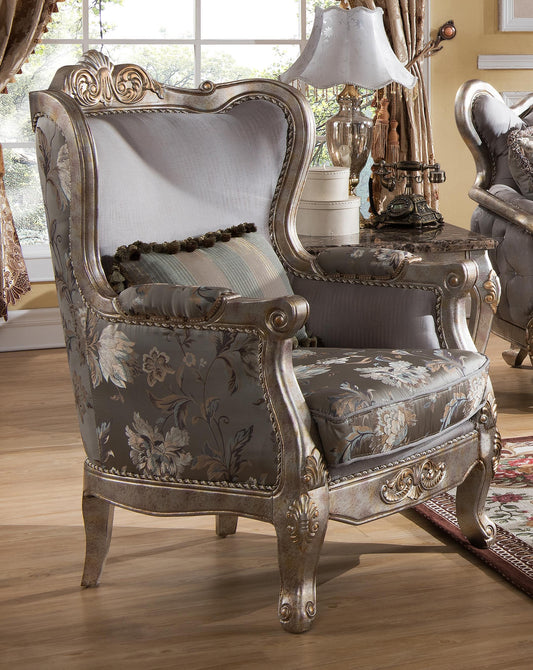 Oprah Traditional Style Chair in Metallic finish Wood Cosmos Furniture