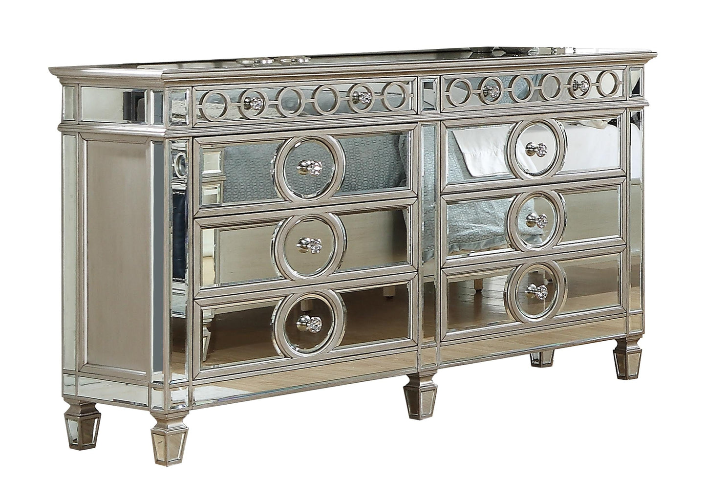 Brooklyn Contemporary Style Dresser in Silver finish Wood Cosmos Furniture