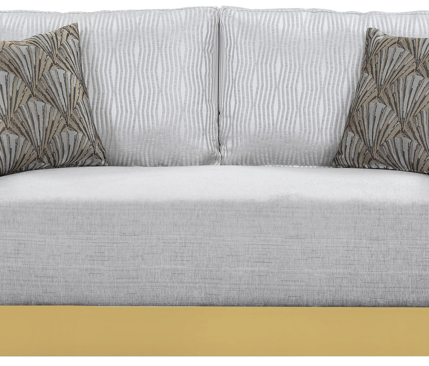 Megan Modern Style Gray Loveseat with Gold Finish Cosmos Furniture