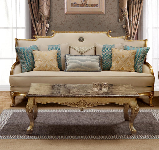 Majestic Transitional Style Sofa in Gold finish Wood Cosmos Furniture