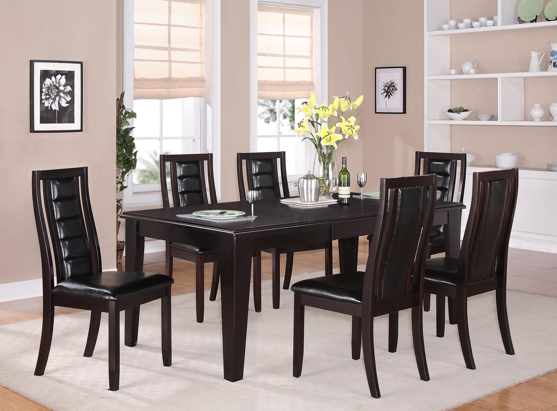 Era Transitional Style Dining Table in Espresso finish Wood Cosmos Furniture