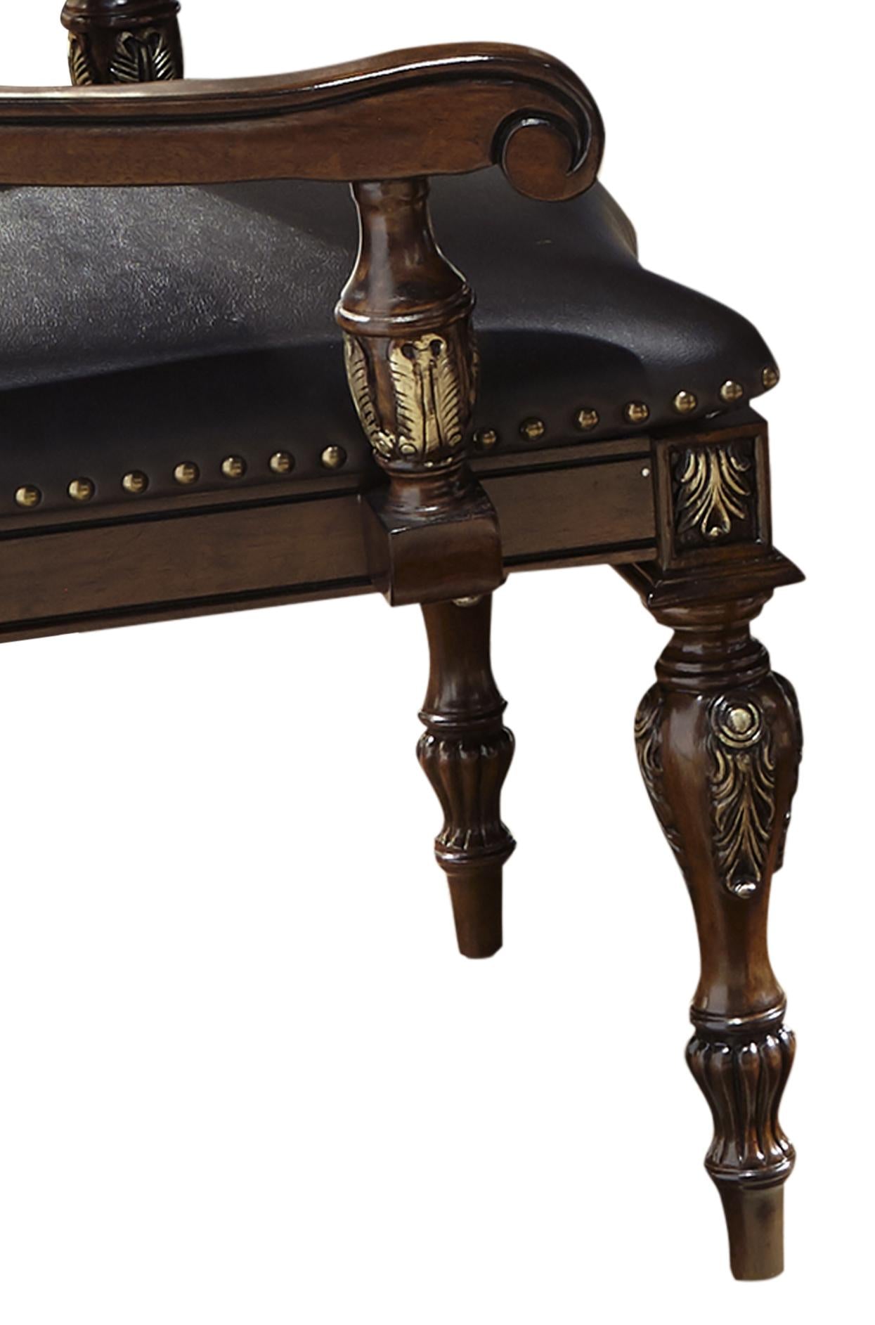 Rosanna Traditional Style Dining Arm Chair in Cherry finish Wood Cosmos Furniture