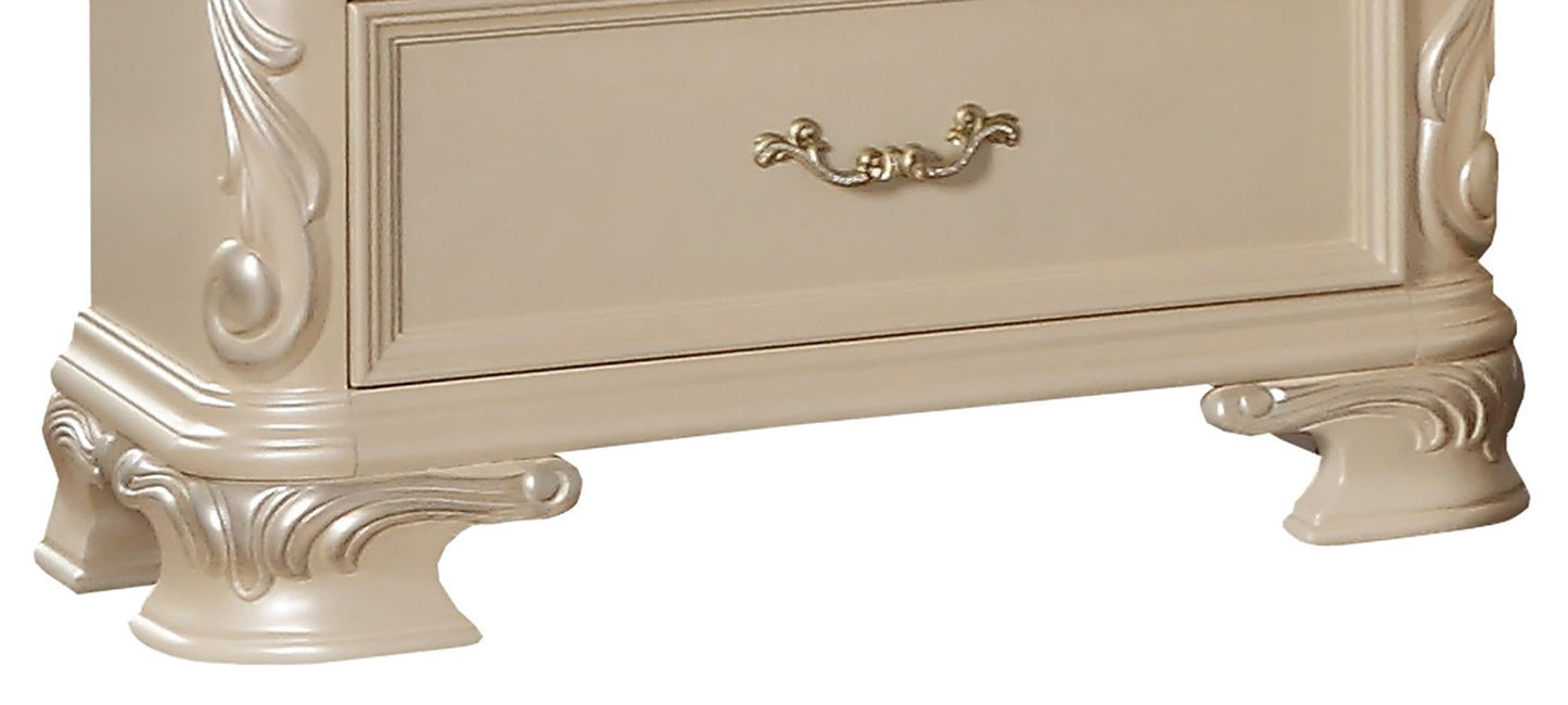 Victoria Traditional Style Nightstand in Off-White finish Wood Cosmos Furniture