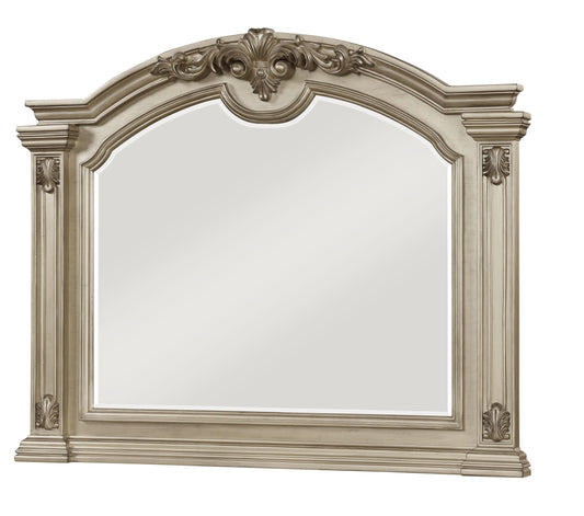 Alicia Transitional Style Mirror in Beige finish Wood Cosmos Furniture