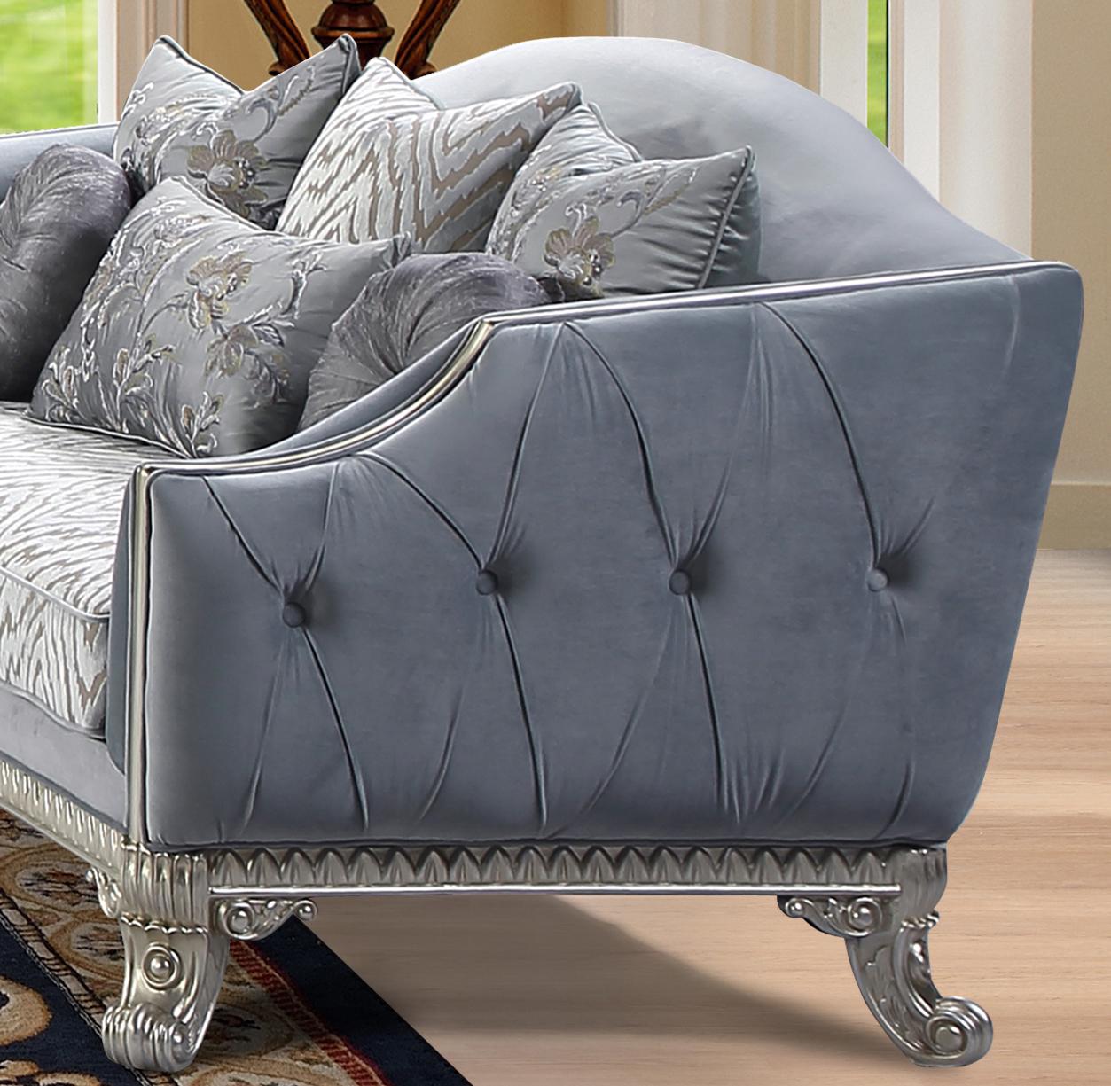 Venus Transitional Style Loveseat in Silver finish Wood Cosmos Furniture