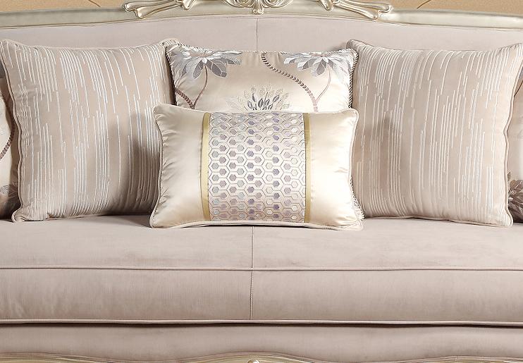 Elanor Traditional Style Loveseat in Champagne finish Wood Cosmos Furniture