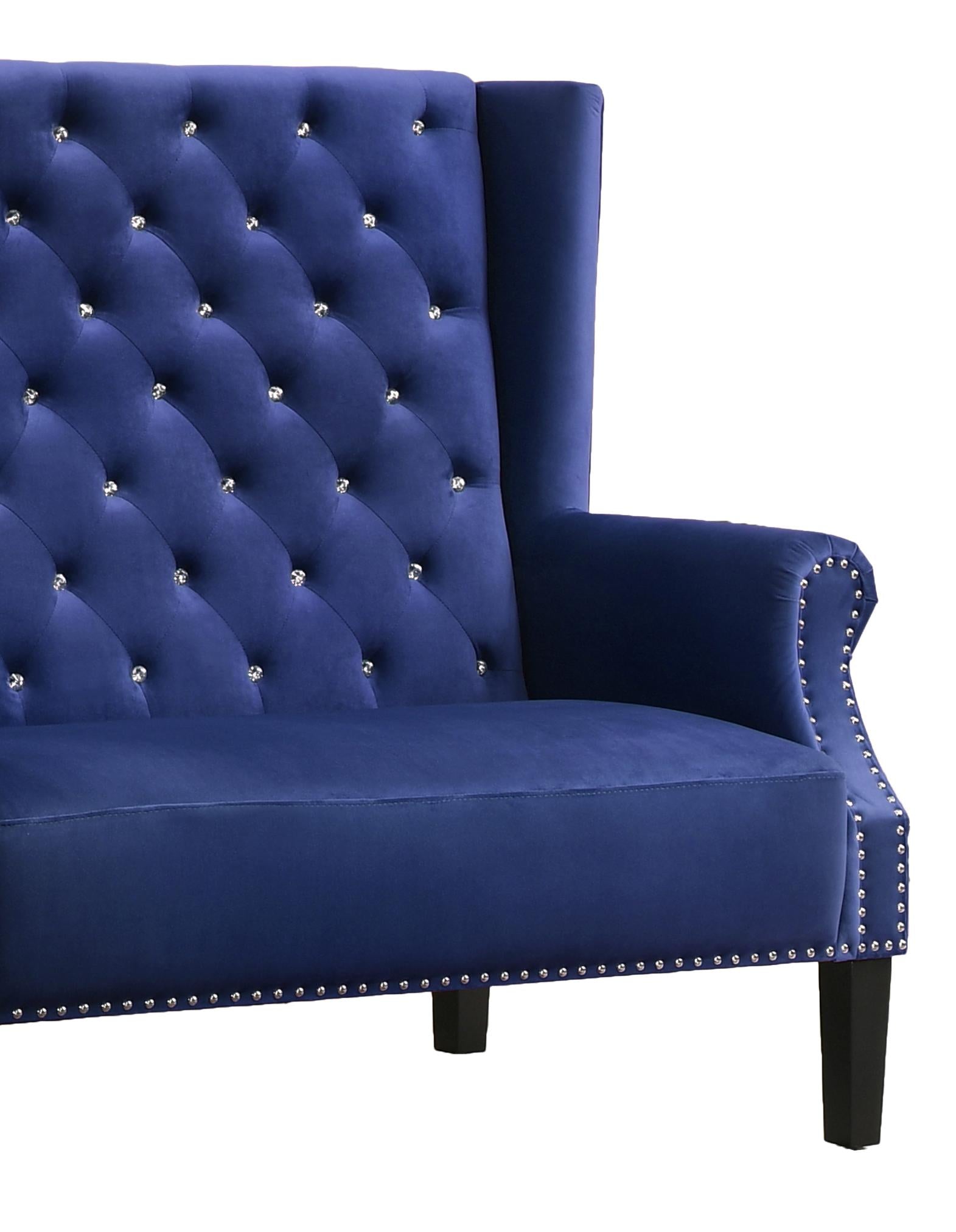 Lexi Transitional Style Blue Accent Chair Cosmos Furniture