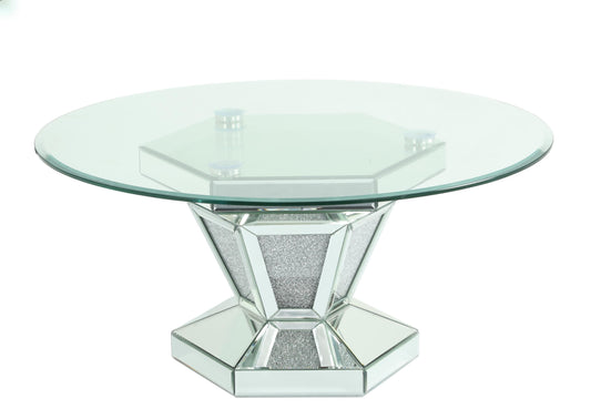 Diva Modern Style Glass Coffee Table with Silver fiinish Cosmos Furniture