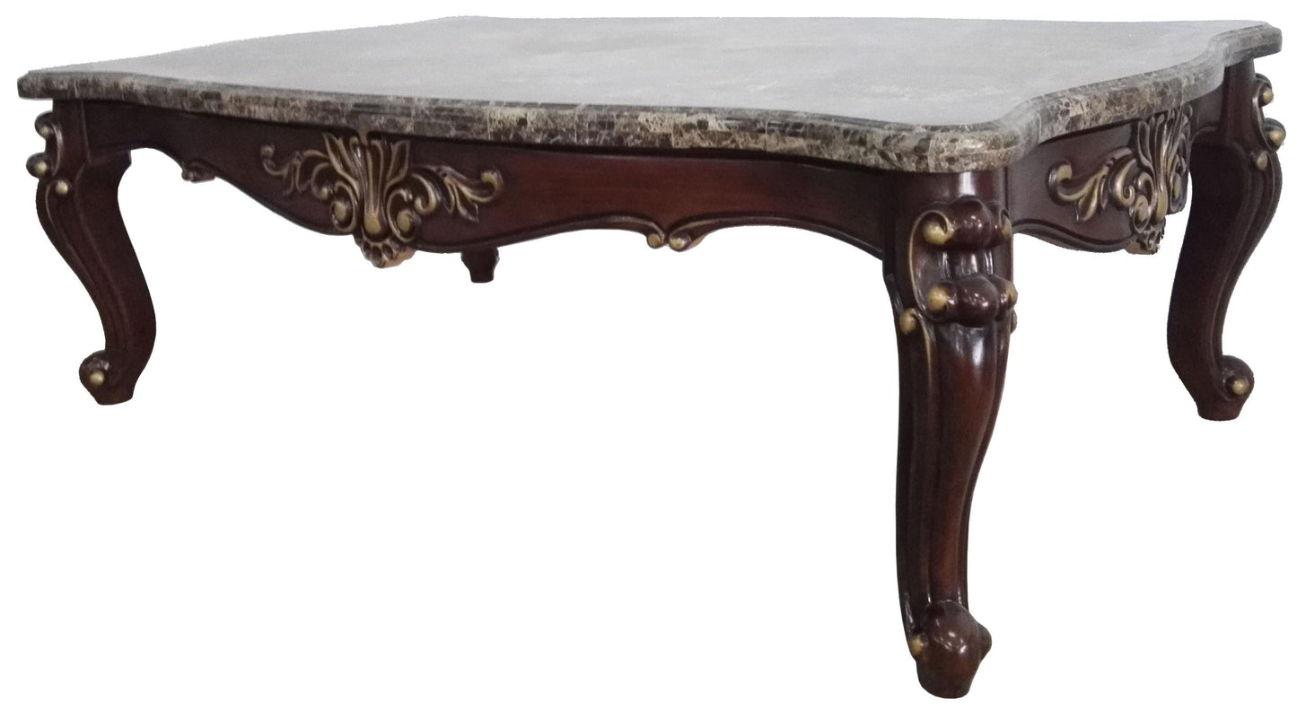 Jade Traditional Style Coffee Table in Cherry finish Wood Cosmos Furniture