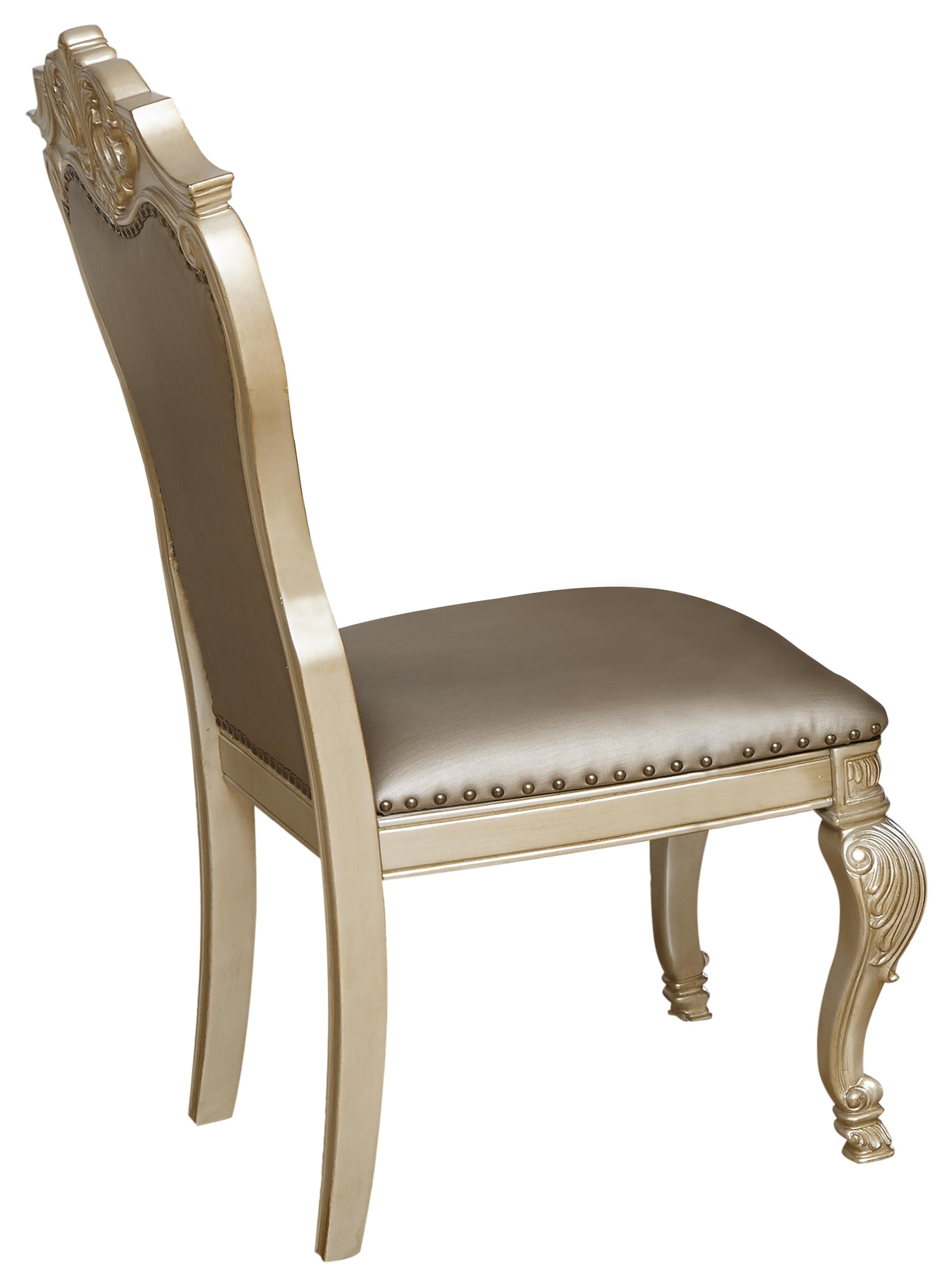 Miranda Transitional Style Dining Side Chair in Gold finish Wood Cosmos Furniture