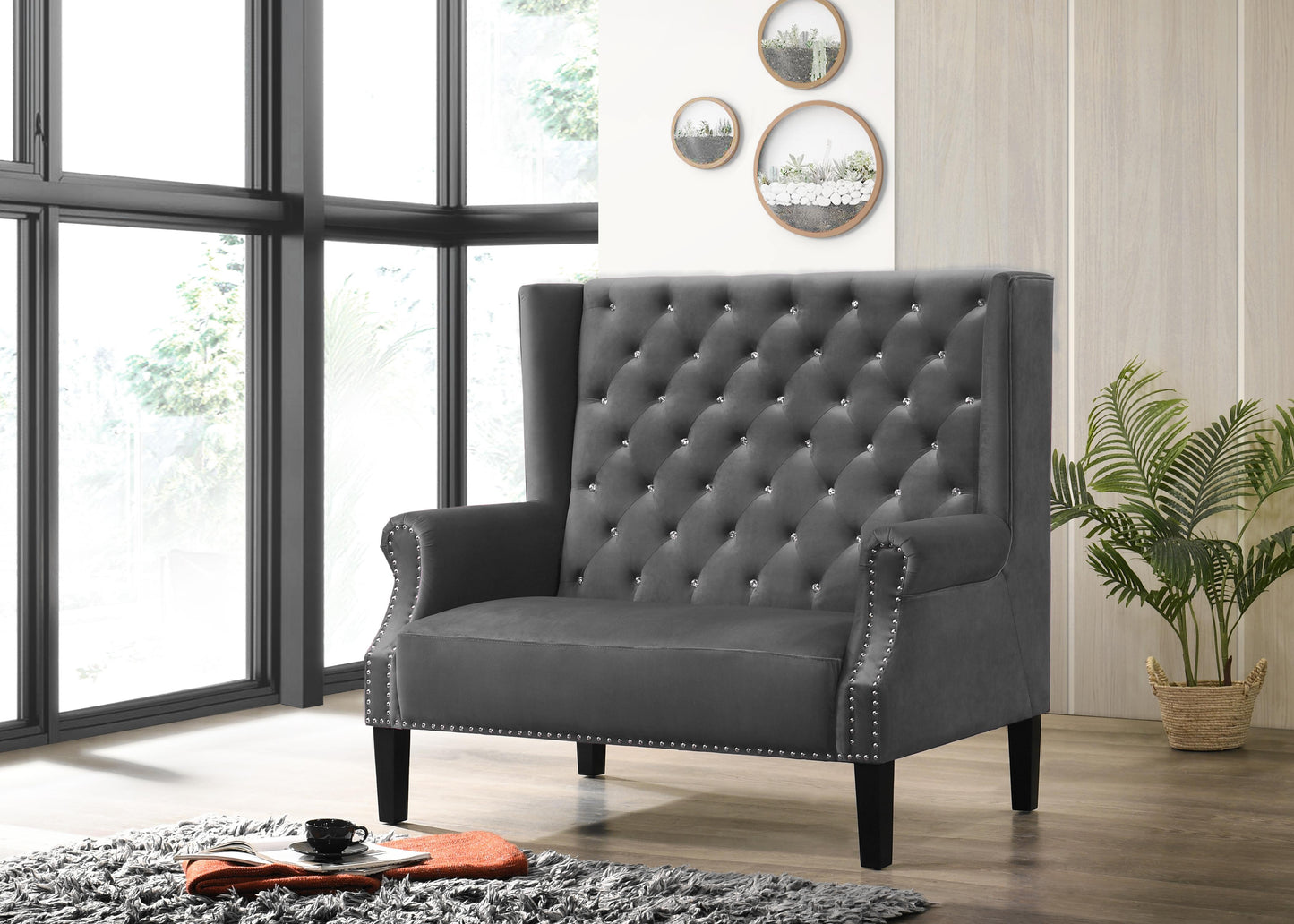 Lexi Transitional Style Silver Accent Chair Cosmos Furniture