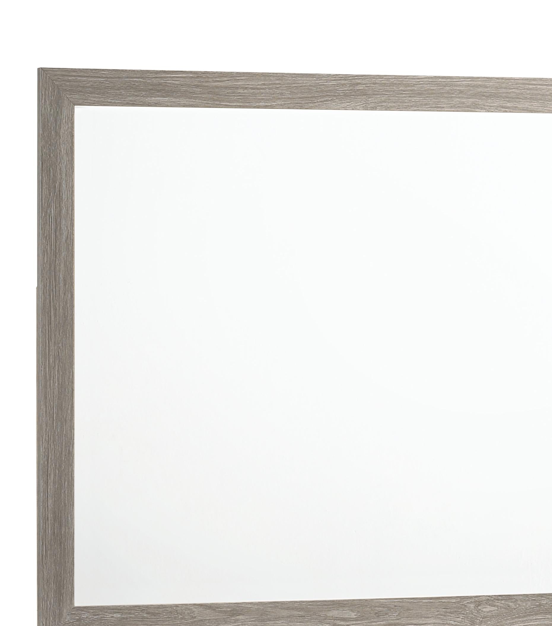 Yasmine White Modern Style Mirror in Gray finish Wood Cosmos Furniture