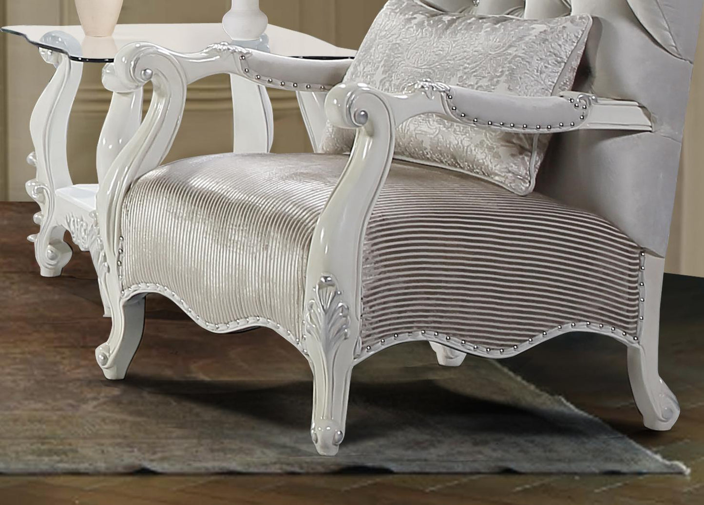 Juliana Traditional Style Chair in Pearl White finish Wood Cosmos Furniture