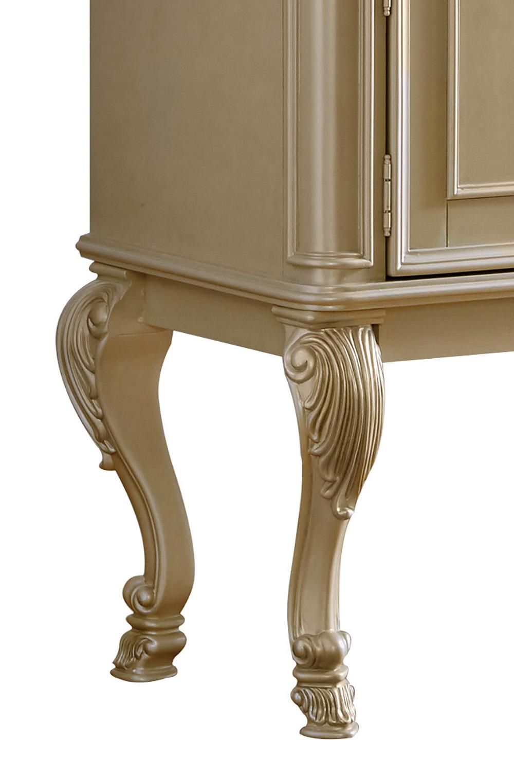 Miranda Transitional Style Dining Server in Gold finish Wood Cosmos Furniture