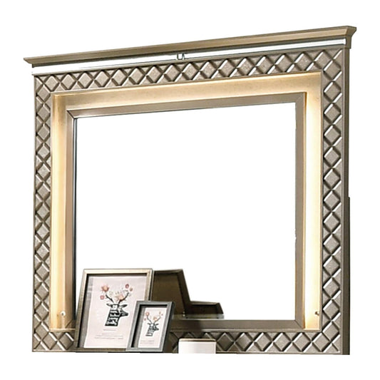 Coral Contemporary Style Mirror in Bronze finish Wood Cosmos Furniture