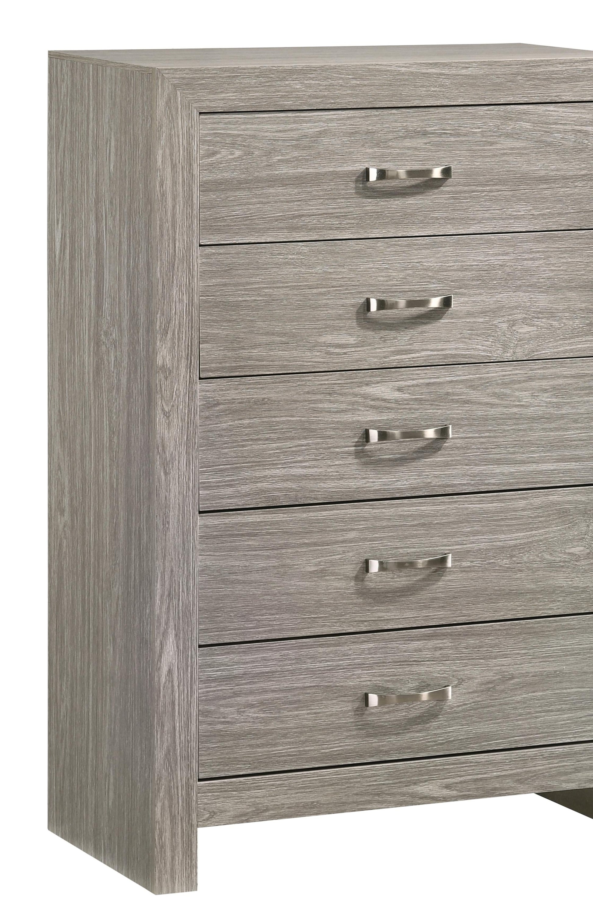 Yasmine White Modern Style Chest in Gray finish Wood Cosmos Furniture