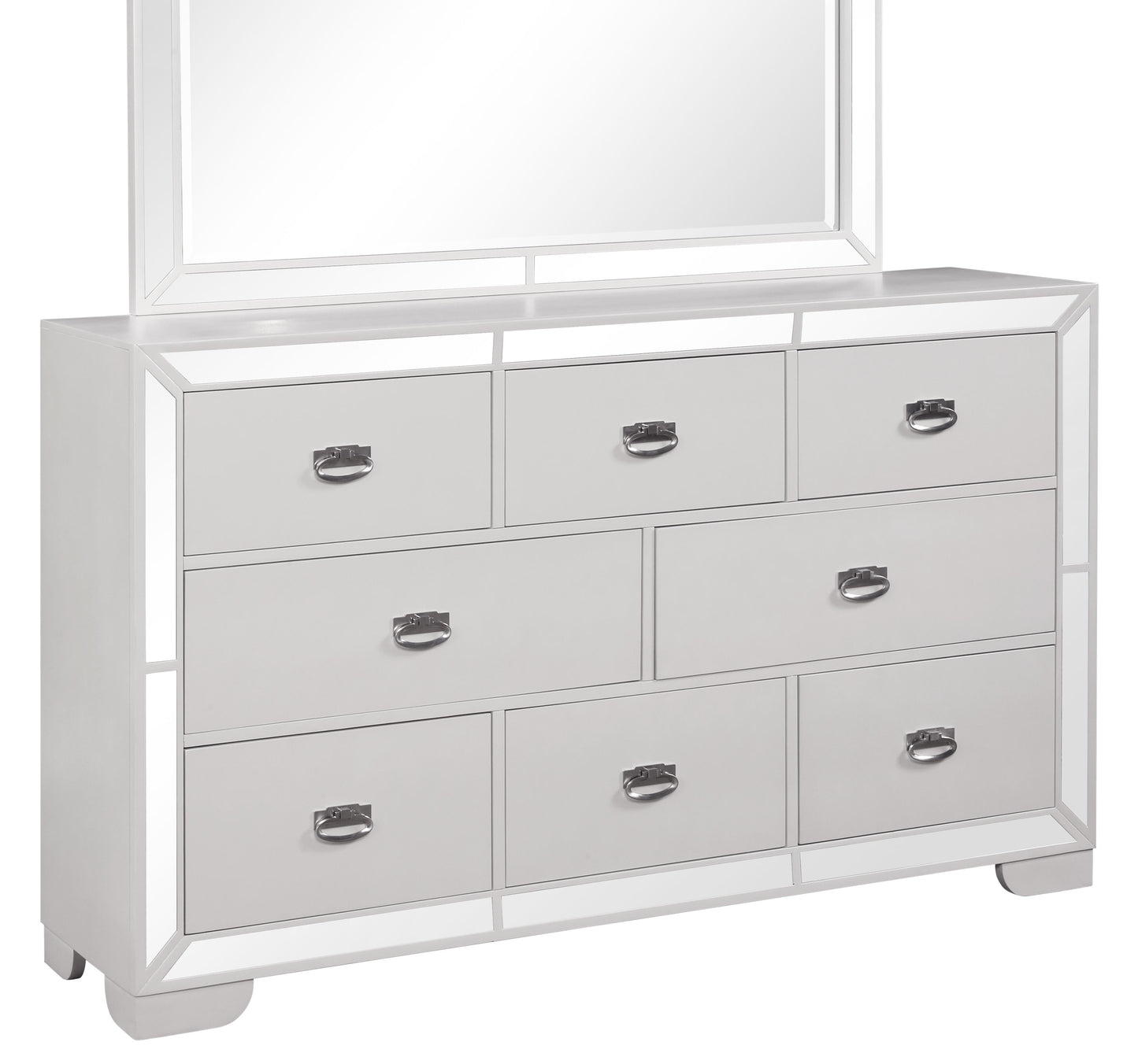 Grand Gloria Contemporary Style Dresser in White finish Wood Cosmos Furniture