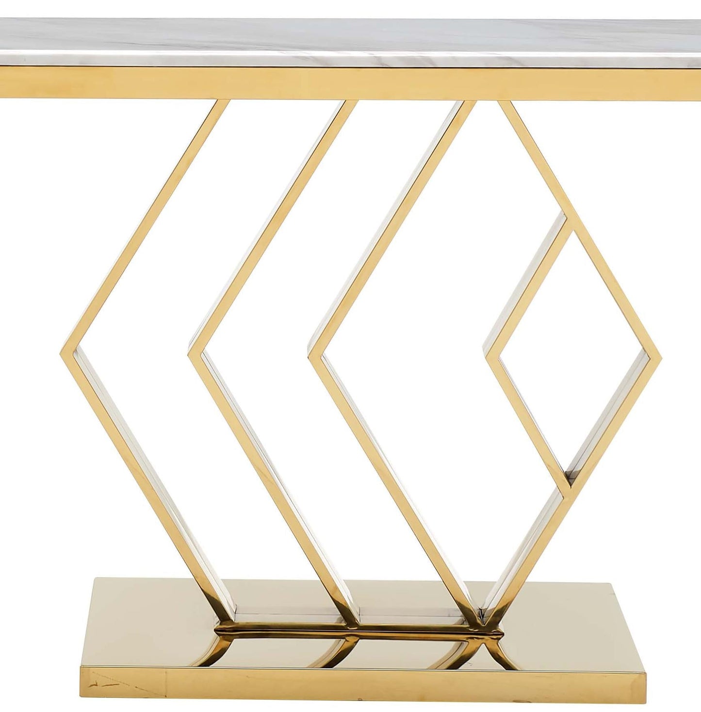 Gamila Modern Style Marble Console Table with Metal Base Cosmos Furniture