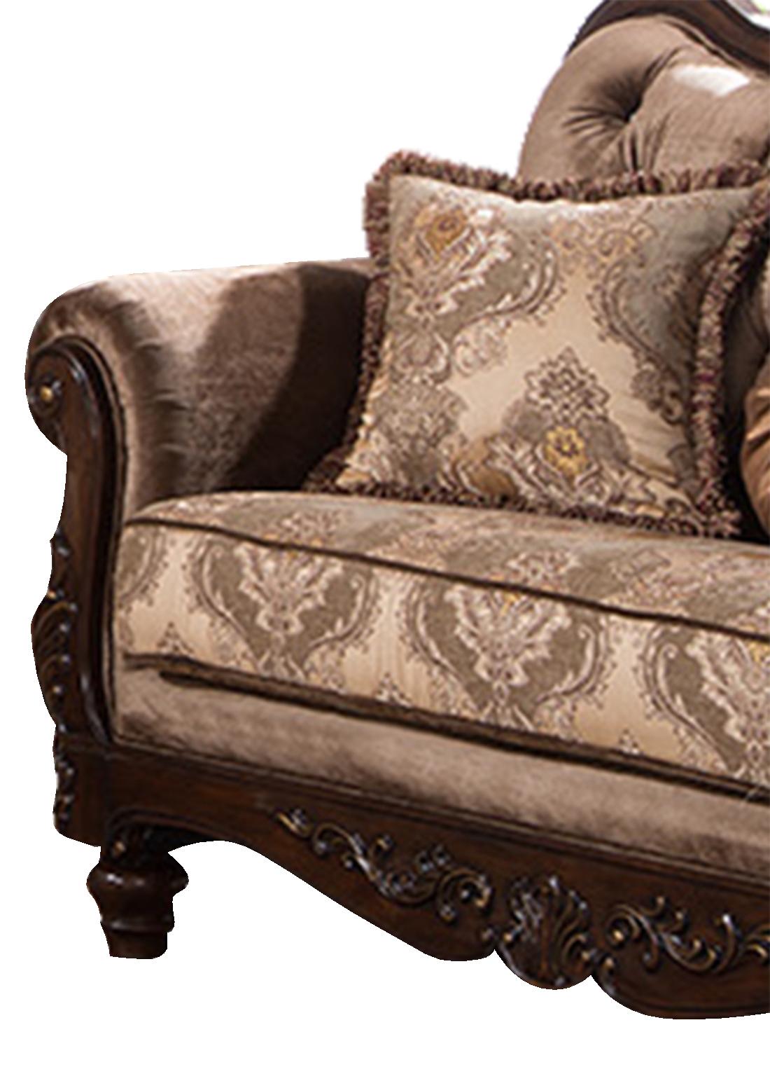 Zoya Traditional Style Loveseat in Cherry finish Wood Cosmos Furniture