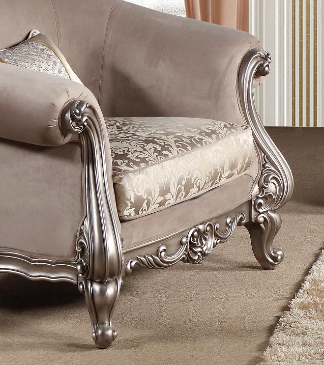 Cristina Traditional Style Chair in Silver finish Wood Cosmos Furniture