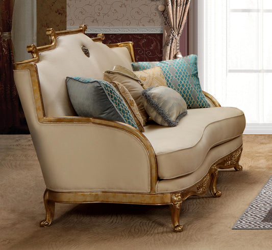 Majestic Transitional Style Loveseat in Gold finish Wood Cosmos Furniture