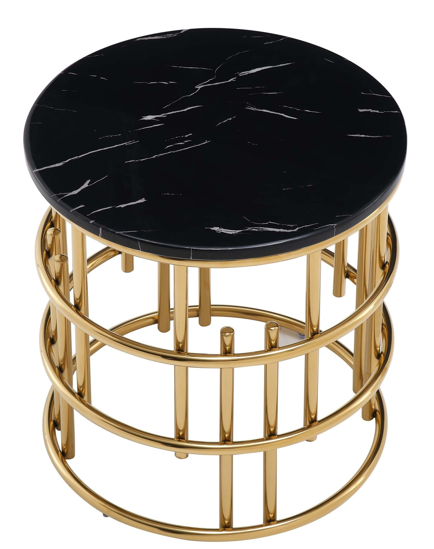 Talia Modern Style Marble End Table with Metal Base Cosmos Furniture