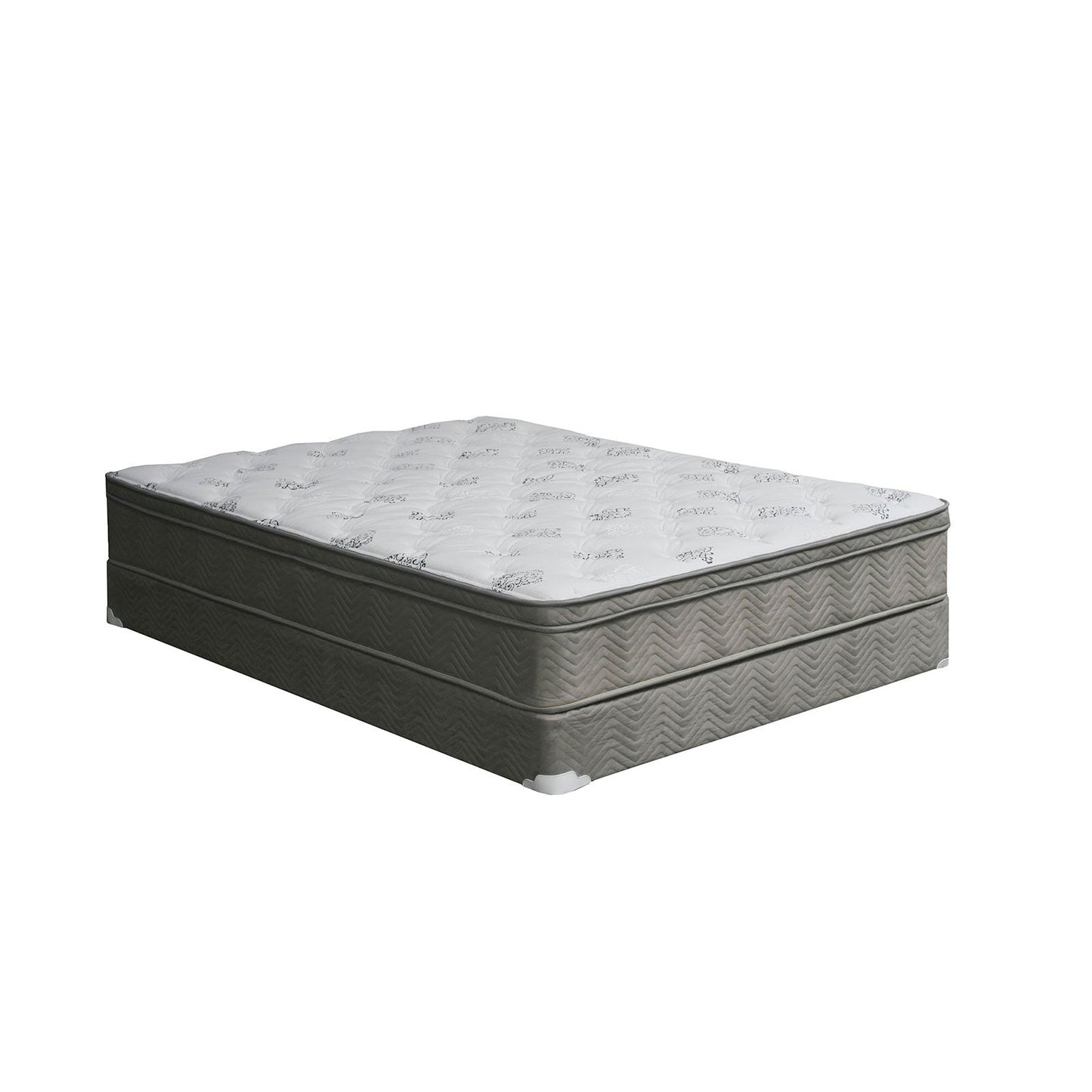 ALEKSA White, Gray 11" Euro Top Mattress, Full FOA East